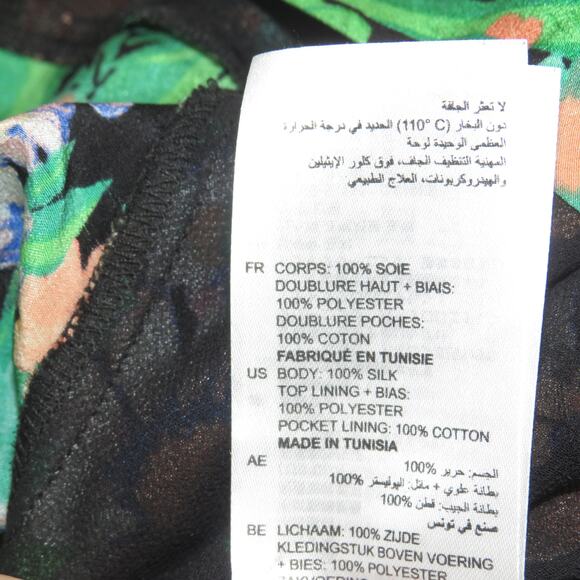 Sandro Green Floral Print V-Neck Eudelin Silk Romper - Picture 12 of 13